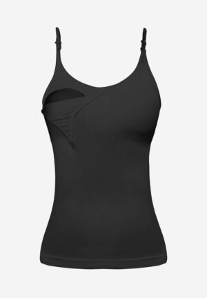 Milker Betty ammetop med indbygget bh,økologisk bambus, sort - Milker - Lingerie - Buump