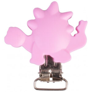 Infinity Hearts Seleclips Silikone Dinosaur Lys lilla 5x4cm - 1 stk