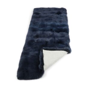 Premium ræveplaid | Cashmerebagside | Blå Indigo | 210x76 cm