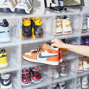 Sneakerbox / skokasse med drop down låg - klar plast, 20
