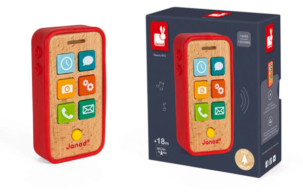 Janod J05334 Træ Legetøjstelefon - 18+måneder