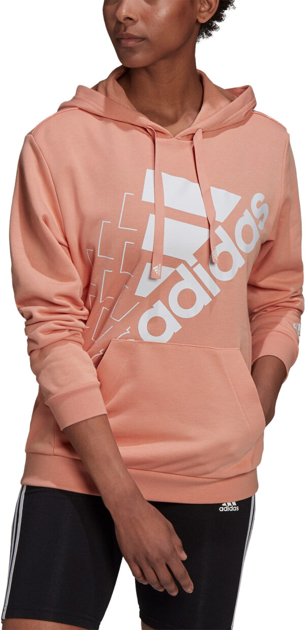 Adidas Brand Love Slanted Logo Relaxed Hættetrøje Dame Xs Pink