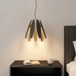 Lucande Lounit pendellampe, sort-guld, 1 lyskilde