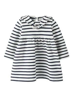 Name It Kattie LS Dress - Cloud Dancer Sky Captain - 68 cm