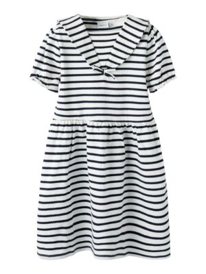 Name It Kattie SS Dress - Cloud Dancer Sky Captain - 92 cm