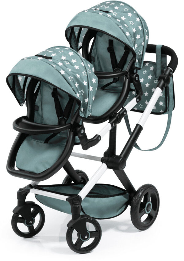 Bayer Twin Xeo Dukkeklapvogn - 3+år - Grøn med Stjerner