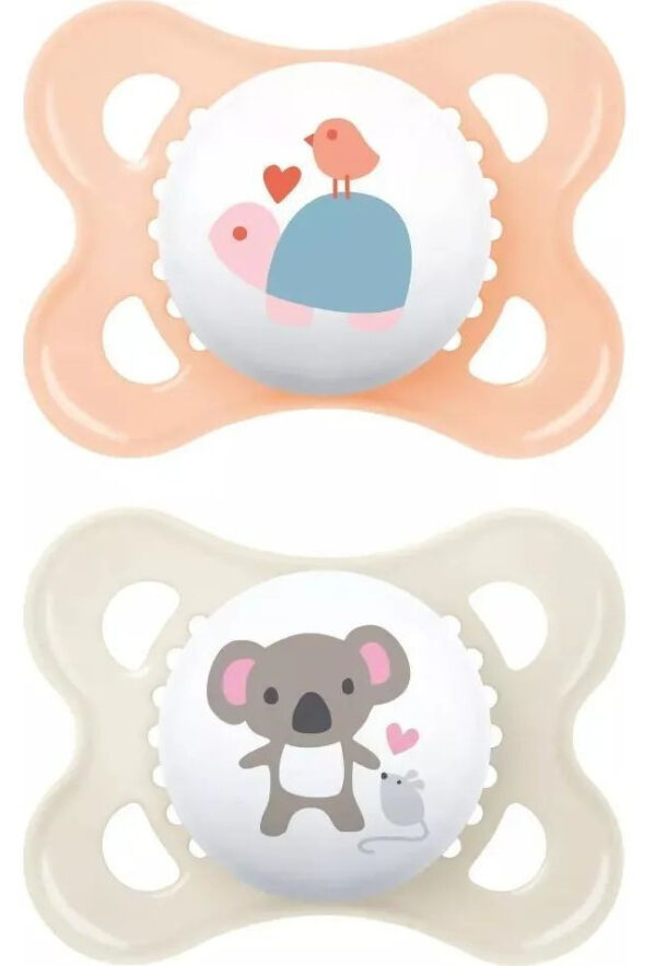 Mam 1225 Original Sut med Motiv - 2-6 Måneder, Pink, Beige - 2 stk