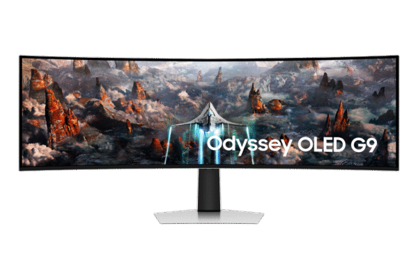 Samsung 49" Odyssey OLED G9 G93SC DQHD 240Hz Gamingskærm, Light Gray